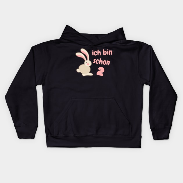 Hase ich bin schon 2 Kinder Geburtstag Kids Hoodie by Foxxy Merch